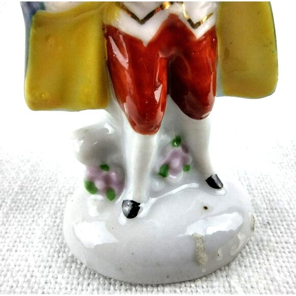 Colonial Noble Man Vintage Occupied Japan Hand Painted 3 Inch Statue - Picture 5 of 12